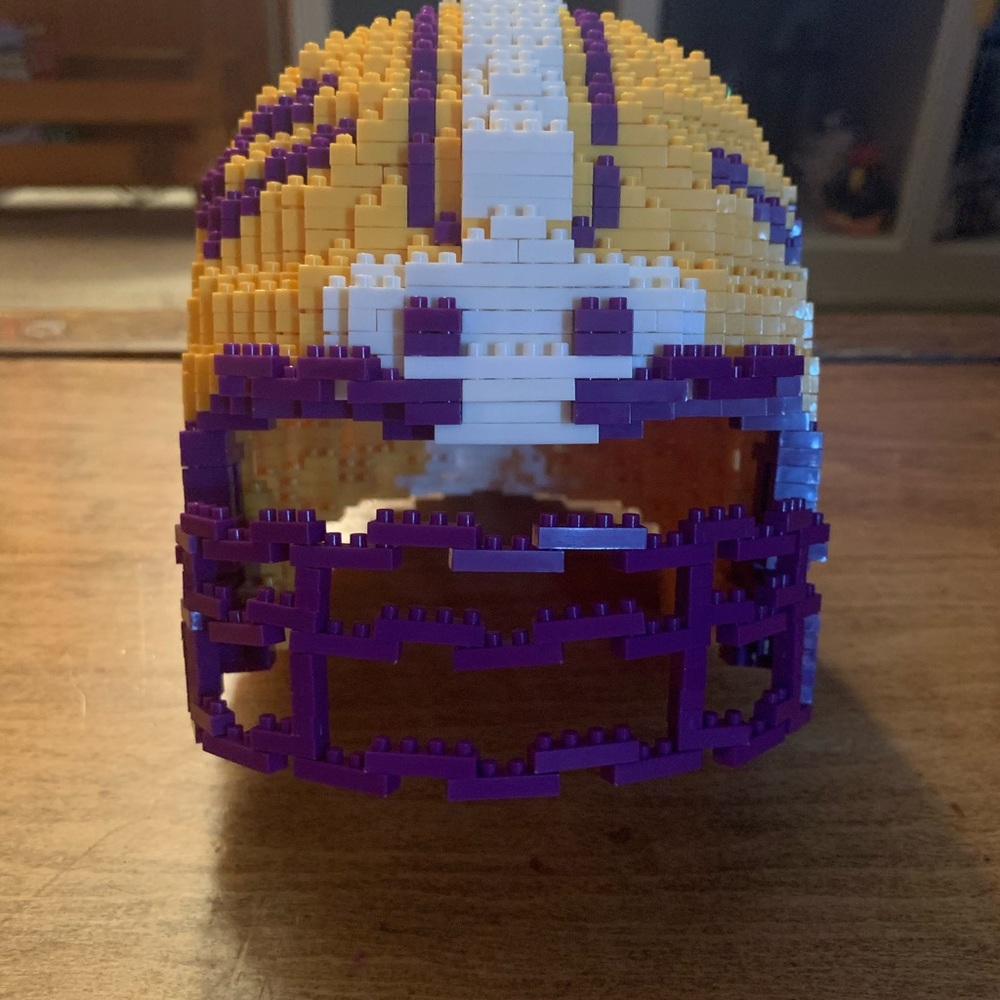 LSU LEGO helmet, personally built. Very cool office decor!